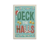 DLJGDS Vintage Christmas Poster Deck The Halls! Decorative Painting Canvas Wall Posters And Modern Family Bedroom Decor 12x18inch(30x45cm)