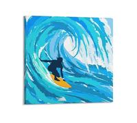DLJGDS Watercolor Sports Poster Surfing Decorative Painting Canvas Wall Posters And Modern Family Bedroom Decor 28x28inch(70x70cm)