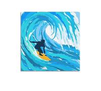 DLJGDS Watercolor Sports Poster Surfing Decorative Painting Canvas Wall Posters And Modern Family Bedroom Decor 28x28inch(70x70cm)