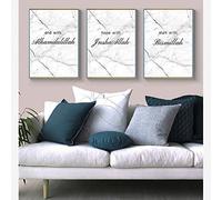 DLKAJFK Islamic Pictures, Islamic Calligraphy, Arabic Calligraphy Painting Quran Pictures Canvas Living Room Poster Background Wall Art Decor - Frameless（30 * 40cm*3）