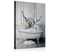 DLKAJFK Scottish Highland Cow Wall Art Animal Art Wall Picture Canvas Picture Funny Newspaper Animal Poster, Bathroom Toilets Poster, Frameless (Poster 01, 1 Pieces - 20 x 30 cm)