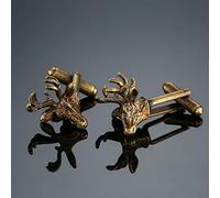 DLKSH 1 Pair copper materials men shirts cufflinks fun small animal design cufflinks-Old bronze deer head