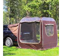 DLLDLGG 2-3 Person Easy Pop Up Car Tent, SUV Tailgate Shade Awning for Camping, Waterproof Automatic Setup 2 Doors-Instant Family Tents for Camping Hiking & Traveling(Brown)