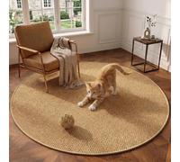 DLLDLGG Cat Cooling Mat Indoor for Summer Sleeping - Woven Pet Mat - Scratch-Resistant Polypropylene Fiber, Three-Line Overlocked Edges, Breathable Hazelnut Texture Pad for Kittens And Small Dogs