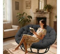 DLLDLGG Double Papasan Cushion Only, 67" X 47", PP Cotton Filling, Patio Egg Rocker Chair Pads, Soft Thicken Hammock Swing Chair Cushion for Indoor/Outdoor Furniture(Dark gray,ORDINARY_67X47IN)