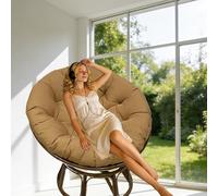 DLLDLGG Moon Bowl Chair Cushion, Round Rattan Papasan Recliner Cushion, Wicker Swivel Cushion, Comfy Chair Cushion for Reading, Listening to Music and Relaxing