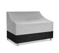 DLLDLGG Outdoor Couch Cover for Patio Furniture, General Purpose 2-3 Seater Sofa Loveseat Cover, Heavy Duty 420D Oxford Waterproof Outside Table and Chair Protection(Gray+Black,34x31x38in)