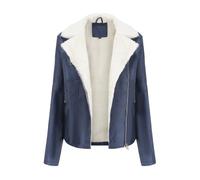 DLLDLGG Women's Brown Aviator Shearling Leather Jacket, Winter Warm Bomber Flight Pilot Coat With Faux Fur Lining