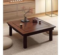 DLLDQBD Japanese Folding Coffee Table Bamboo Low Table For Sitting, Tatami Tea Style For Living Room Home Balcony No Tools Assembly Required(Size:80 * 80 * 32cm/31.5 * 31.5 * 12.6in,Color:Brown)