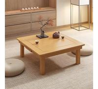 DLLDQBD Japanese Folding Coffee Table Bamboo Low Table For Sitting, Tatami Tea Style For Living Room Home Balcony No Tools Assembly Required(Size:70 * 70 * 32cm/27.6 * 27.6 * 12.6in,Color:Natural)