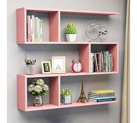 DLLDQBD Wooden Floating Shelves For Wall, Modern Floating Shelf Stylish Wall-Mounted Display Shelves For Living Room, Study, And Office Decor(Size:31.5" L x 5.9" W x 29.5" H,Color:Pink)