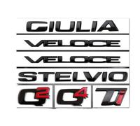 DLLHL Car Badge Emblem for Alfa Romeo Giulia 2016-2022, Original Quality Logo Accessory Badge Decal Sign Emblem Stickers Logo Accessories,Black-Q4