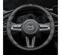 DLLHL Steering Wheel Cover for Mazda MX-5 NC NB NA,Napa Leather Carbon Fiber Steering Wheel Cover Protector Matches Car Interior Anti-Slip Enhanced Grip Decoration Car Accessory,White
