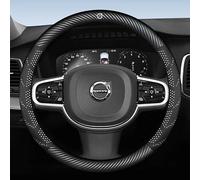 DLLHL Steering Wheel Cover for Volvo EX40 2024 2025,Napa Leather Carbon Fiber Steering Wheel Cover Protector Matches Car Interior Anti-Slip Enhanced Grip Decoration Car Accessory,White