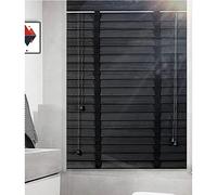 DLLY Wooden Horizontal Window Blinds, Black Venetian Blinds, Blackout Window Shades, Solid Wood Venetian Blinds for Windows/doors, With 50mm/2in Slats,WxH-140x180cm/55 * 71in