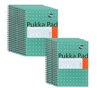 DLM Direct Pukka Pad A5 Squared Jotta Book 200 Pages Wirebound Notebook with 5mm Squares, 80GSM Paper with Perforated Edges for School Office & Journaling (Pack of 12)
