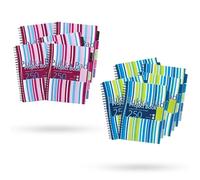 DLM Direct Pukka Pad Project Book - Assorted Colour Polypropylene Stripes Cover Project Notebook, 250 Perforated Pages & 5 Dividers Notepad, Wire Bound A4 Notebooks for School, Office Notes