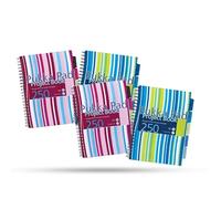 DLM Direct Pukka Pad Project Book - Assorted Colour Polypropylene Stripes Cover Project Notebook, 250 Perforated Pages & 5 Dividers Notepad, Wire Bound A4 Notebooks for School, Office Notes