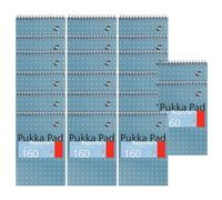 DLM Direct Pukka Pad Reporter's Notepad - Metallic Blue 80gsm Paper Notebook, 160 Pages College Ruled Writing Pad, Perforated Tear Out Sheets Note Pad for Office, School & Study Notes | Pack of 20