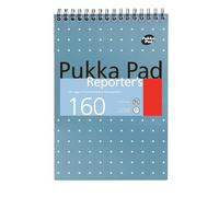 DLM Direct Pukka Pad Reporter's Notepad - Metallic Blue 80gsm Paper Notebook, 160 Pages College Ruled Writing Pad, Perforated Tear Out Sheets Note Pad for Office, School & Study Notes | Pack of 1