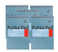 DLM Direct Pukka Pad Reporter's Notepad - Metallic Blue 80gsm Paper Notebook, 160 Pages College Ruled Writing Pad, Perforated Tear Out Sheets Note Pad for Office, School & Study Notes | Pack of 5