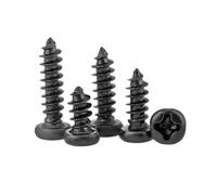 DLNTXFDG 100Pcs/ M1.4 M1.7 M2 M2.3 M3 Black Head Micro Screws Round Head Self-tapping Wood Screws(6mm,M1.7(100pcs))