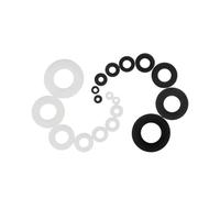 DLNTXFDG 100pcs M2 M2.5 M3 M4 M5 M6 M8 M10 M12 Black White Plastic Nylon Flat Washer Plane Spacer Insulation Gasket Ring(Black,M12x20x2mm)