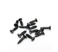 DLNTXFDG 200PCS M2 M2.6 M3 Mini Small Golden Silver Bronze Black Steel Flat Countersunk Head Self Tapping Screw(Black,2.6x12mm)