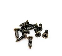 DLNTXFDG 200PCS M2 M2.6 M3 Mini Small Golden Silver Bronze Black Steel Flat Countersunk Head Self Tapping Screw(Antique brass,3x6mm)