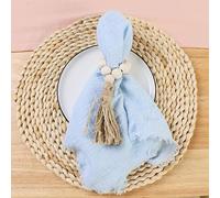 Dloapesy Cheesecloth Napkins - Set of 6, Weddings & Dinner Parties, Everyday Use, Hand Dyed 100% Cotton (Baby Blue, 42cm*42cm)