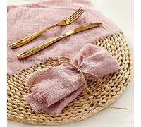 Dloapesy Pink Watercolor Cotton Napkins, Set of 6, 42x42cm, Perfect for Weddings, Parties, Everyday Use