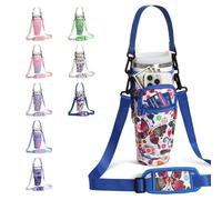 DLOCCOLD Water Bottle Carrier Bag with Phone Pocket for 40 oz Tumbler, Water Bottle Holder with Adjustable Shoulder & Handheld Strap, Carrier Sling Bag for Water Bottle Walking Camping Travelling
