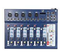 DLOETT F7-USB 7-Channel Mic Line Audio Sound Mixer Mixing Console with USB Input 48V Phantom Power 3 Bands Equalizer