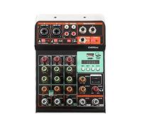 DLOETT G40Mini Audio Mixer DJ Protable Music Mixing Console USB 48V Phantom Power for PC Recording Webcast Live Party