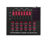 DLOETT Rechargeable Mobile & Computer Live Sound Card USB Audio Interface with Multiple Sound Effects BT Connection for Singing Live