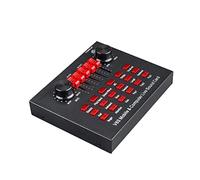DLOETT Sound Card Microphone Sound Mixer -compatible Sound Card Mixing Console Amplifier