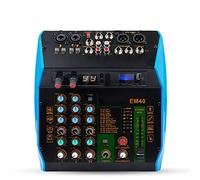 DLOETT Sound Mixing Console USB Record Computer Playback 4 Channels Mixer Audio with PAD 99 DSP Effect for Guitar Bass PC (Color : Svart)
