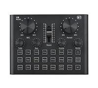 DLOETT V8 Plus Live Sound Card for Streaming 15 Effects USB Audio Mixer for microphone Voice Changer Device