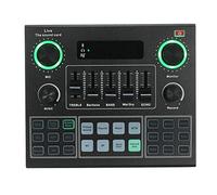 DLOETT V9 Live Sound Card BT Accompaniment Audio Mixer with Sound Effects Broadcasting Recording Network Singing on Phones Laptop