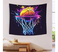 DLONIRPEX 3D Basketball Print Wall Blanket Home Decoration Bedding Poster Wall Art Tapestry Wall Hanging Tapestries Soft Polyester for Bedroom Living Room Dorm Home Decorations 70cmx100cm