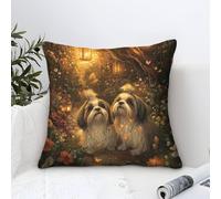 DLONIRPEX Shih Tzu 3D Printed Pillowcases Pillow Garden Cushion Super Soft Pack of 1 for Home Couch Sofa Decorative, Gifts 40x40cm