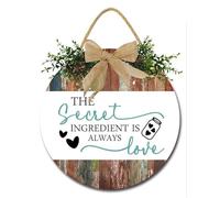 DLONVOH The Secret Ingredient Is Always Love Kitchen Signs for Farmhouse Home Kitchen Wall Decor Rustic Hanging Wood Sign For Dining Room Pantry