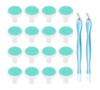 DLPRK 16+2 Baby Replacement Pads Electric Nail File + 2 Stainless Steel Dead Skin Lifters, Frosted Baby Nail Clipper Blades, Suitable for Standard Baby Nail Files from 12 Months (Green)