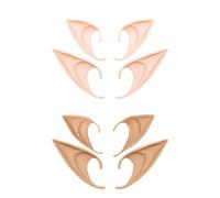 DLPRK 4 Pairs Fairy Pixie Elf Ears Cosplay Latex Ears for Kids and Adults Halloween Christmas Fancy Dress Party