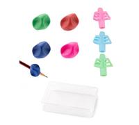 DLPRK Pack of 7 Children's Pen Holders 2 Designs Silicone Writing Aid with Storage Bag for Left-Handed Right-Handed Users from 3 Years