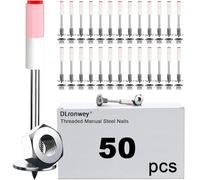 DLronwey Threaded Manual Steel Nail 50 pcs,Concrete Nail Wall Fastening Tool,for Concrete Ceiling Cable Ducts Fixed Slotting Device Repair Tool Home DIY Nail Gun Accessories