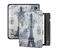 DLRSET EBook Reader Covers, Case For All-new Kobo Libra H2O 7 Inch 2019 E-Books, Premium PU Leather Hard Shell Cover With Auto Sleep/Wake,make reading easier (Color : Vintage tower)