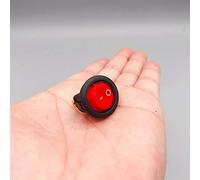 DLRSET Mini rocker switch, 1pcs 12V With LED Light 20A 12V Power Switch, Car Button Light On/Off 3-pin Circular Rocker Switch Steamer/Industrial (Color : Red, Voltage : 220V)