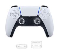 DLseego 2PCS Thumb Grips Caps for Switch 2, Xbox One PS5 PS4 DualSense Switch Pro Wireless Controller Steam Deck, Soft Silicone Anti-Slip Crystals Button Cap with 2 Heights Joystick Cover - Clear 3