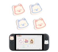 DLseego 4PCS Thumb Grips Designed for Nintendo Switch 2 2025, Soft Silicone Handle Analog Controller Protective Anti-Slip Cover Button Joy-C Joystick Caps Covers, Dog - Pink Blue